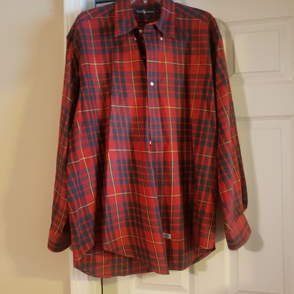 Ralph Lauren Red Plaid Men's Shirt Sz-L - Picture 4 of 4